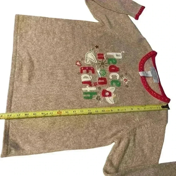 Tiara International Vintage Peace on Earth Ugly Holiday Christmas Sweater L - Picture 5 of 10